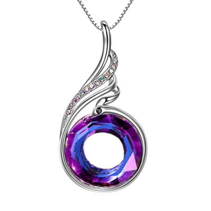 3C VictoryEaglePhoenix Pendant Crystal Gradient for Women Nirvana Choker Necklace