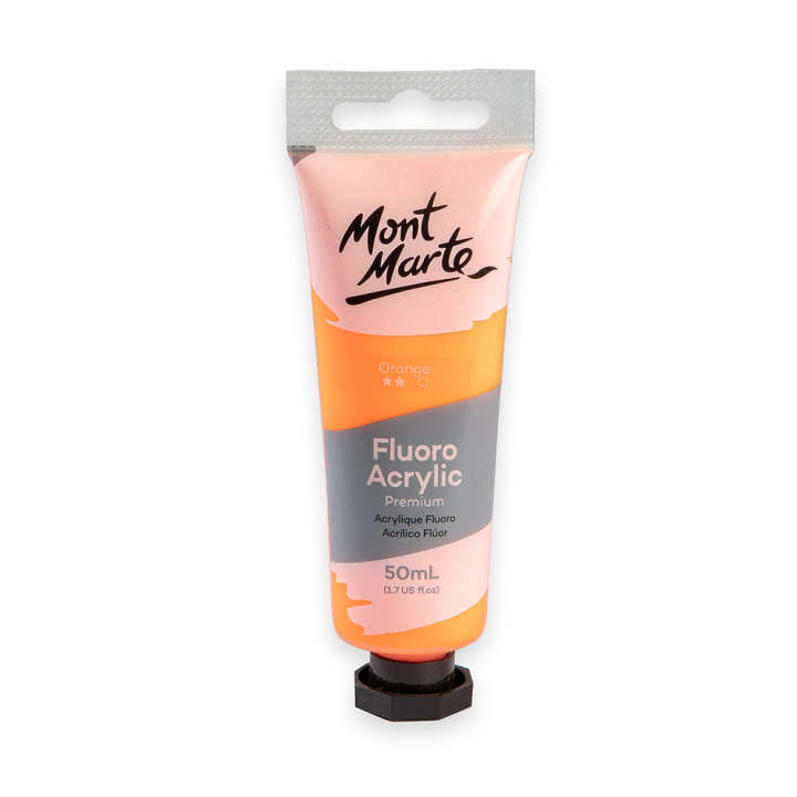 Mont Marte Fluro Acrylic Paint 50ml-Orange