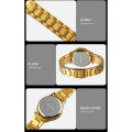 SKMEI 1737 Golden Stainless Steel Digital Watch For Women - Golden. 