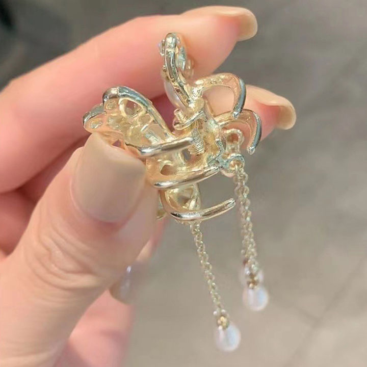 Pearl%20Rhinestone%20Tassel%20Butterfly%20Clip%20Female%20Temperament%20Hair%20Accessories%20Hair%20-%20Image%205