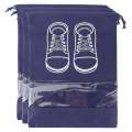 Travel Shoe Bag with Transparent Window Drawstring Dust-Proof Non-Woven Shoes Storage Bags for Daily and Travel Use | Shoes Storage Bag Dustproof  Bag Closet Organizer Travel Portable Bag. 