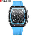CURREN 8442 Men's Business Watch Waterproof Calendar Tape Six Pin Timing Quartz Watch Men's Watch. 