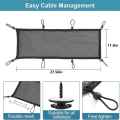 Under Desk Cable Management Net, Under Table Cord Management Mesh Organizer Flexible Wire Hiders Reusable 70x30cm. 