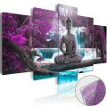 5x Buddha Zen Landscape Painting Canvas Print Modern Picture Wall Art Decor Home #purple with frame. 