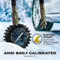 LI Tire Pressure Gauge (0-100 PSI) ANSI Certified Tire Gauge 2 Inch Large Dial Air Pressure Gauge Meter. 