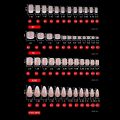 120pcs French Tip Press on Nails Almond Shape False Nails Full Cover Acrylic Nails White Black Tips Glossy Stick on Nail.