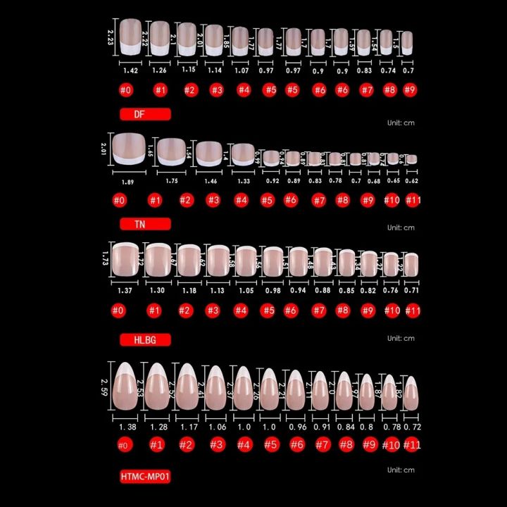 120pcs%20French%20Tip%20Press%20on%20Nails%20Almond%20Shape%20False%20Nails%20Full%20Cover%20Acrylic%20Nails%20White%20Black%20Tips%20Glossy%20Stick%20on%20Nail%20-%20Image%202