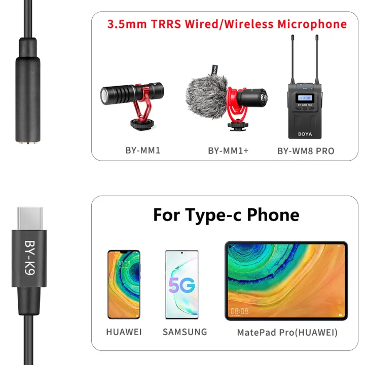 BOYA%20BY-K9%20Wireless%20Microphone%20Audio%20Adapter%20Cable%203.5mm%20TRRS%20(Female)%20to%20Type-C%20(Male)%20for%20Android%20PC%20Laptop%20Computer%20Youtube%20-%20Image%202