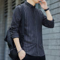 Fashion Straight Business Casual Striped Formal Button Shirts Turn-down Collar Long Sleeve Men's Clothing Capable Spring Summer. 