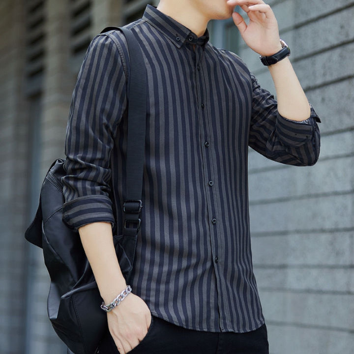 Fashion%20Straight%20Business%20Casual%20Striped%20Formal%20Button%20Shirts%20Turn-down%20Collar%20Long%20Sleeve%20Men's%20Clothing%20Capable%20Spring%20Summer%20-%20Image%204