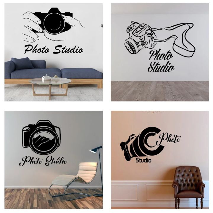 Photography Studio Logo Wall Decal Vinyl Window Sticker Camera Art Decorations for Business Room Office Photo Studio Decor G168