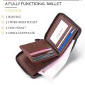 ALL Zipper Wallets Fashion PU Retro Hand Bags Single Bifold Card Holders for Men.