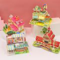 New Paper House Model Puzzle 3D Handmade Puzzle Model Children's Toys Early Education Educational Toy Kids. 