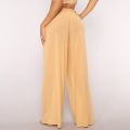 Women See Through Boho Wide Leg High Waist Trousers Beach Long Loose Mesh Sheer Pants Hot. 