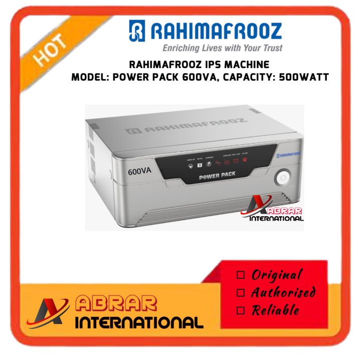 RAHIMAFROOZ POWER PACK 600 VA IPS UPS MACHINE FOR SINGLE BATTERY