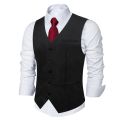 【Alien Alien】 Black Solid Rayon Polyester Men Suit Vest Wedding Party Formal Khaki Blue Red Business Blazer Slim Waistcoat Gilet Dropshipping. 