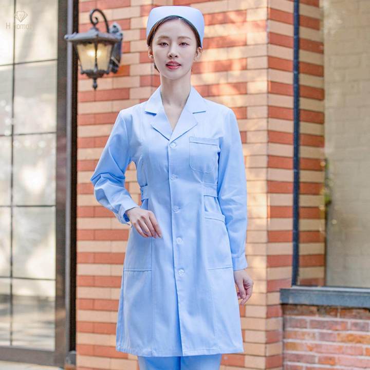 Nurse Work Suit Stylish for Worker Pet Groomer Lightweight Women Scrubs Set XXXL and Thick Blue