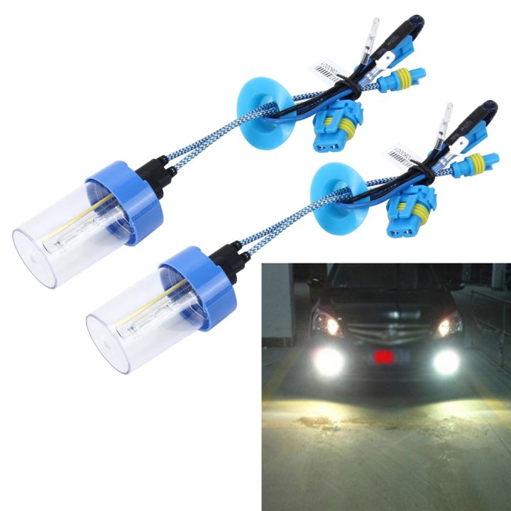 Pair Of 35W/55W 10000K Xenon HID Bulbs - Bright Blue High Beam For HB3/9005 Sockets