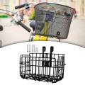 Folding Bike Front Basket Bike Wire Basket with Handles, Easy Installation on Front Handlebar for Bike Accessories Frame Basket Bag Cargo Rack. 