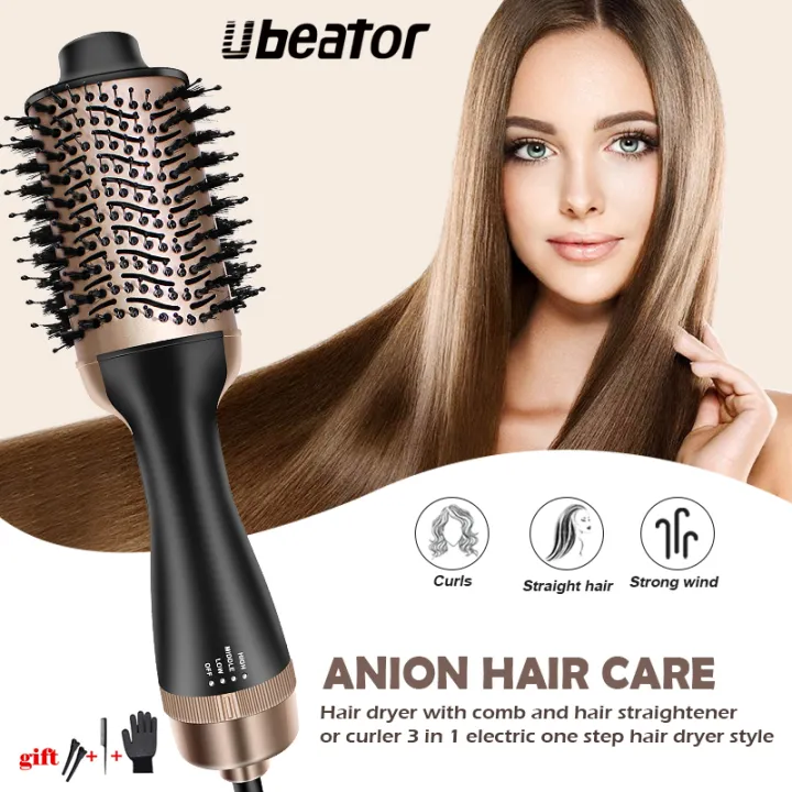 Ubeator%20-1200W%20Hot%20Air%20Hair%20Comb%20Brush%20Hair%20Dryer%202%20In%201%20Multifunctional%20Hair%20Straightener%20Curling%20Tool%20G7-Black%20-%20Image%202