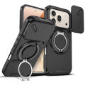 lthmy for Honor 600 Pro Casing Sliding Window Ring Phone Case Bracket Shockproof Protection Stand Holder Anti Fall Hard Back Cover.
