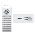 3in1 USB C to 3.5mm/Type-C/IOS Aux Audio Adapter Gray.