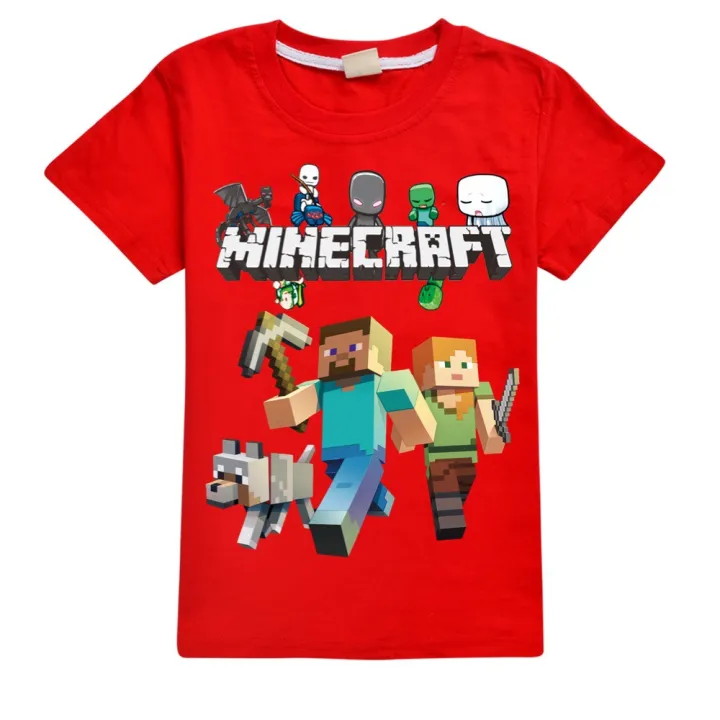 Minecraft%20Boys%20and%20Girls%20Short%20Sleeve%20T%20T-shirt%20844%20Cartoon%20Animation%20Children's%20Clothing%20-%20Image%204