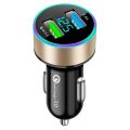 Dual USB Car Charger Adapter Car Cigarette Lighter LED Voltmeter For All Type Mobile Phone Charger Smart Dual USB Fast Charging. 