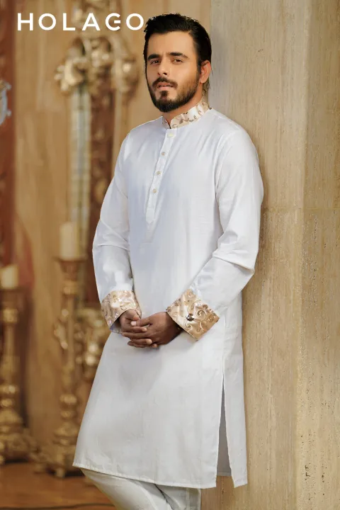 Holago%20Amber%20Gold%20Mountain%20White%20Panjabi%20for%20Men%20-%20Image%202