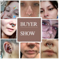 【Sleek】 ZS 1PC 16G Copper Zircon Nose Ring Snake Skull Antlers Septum Clicker Stainless Steel Nose Piercings Helix Daith Tragus Pierings.