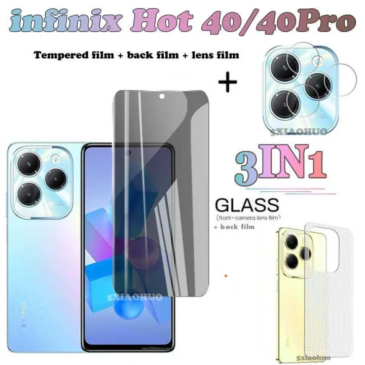infinix%20Hot%2040%20Tempered%20Glass%20infinix%20Hot%2040%20Pro%20Screen%20Protector%20infinix%20Hot%2040i%20Full%20Cover%20Screen%20Matte%20Privacy%20Glass%203In1%20Carbon%20fiber%20back%20film%20-%20Image%203