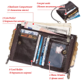 Good Quality Brown Leather Two Zipper Pockets Esiposs Wallet for Men & women. 