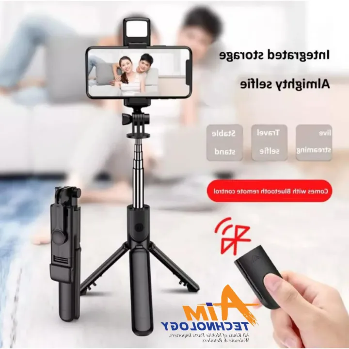 P20S%20Selfie%20Stick%20Foldable%20Mini%20Tripod%20with%20Fill%20Light%20Bluetooth%20Remote%20-%20Image%203