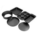 6x Baking Mold Set Loose Bottom Anti Stick Carbon Steel Cake Pizza Bread Pan HG. 