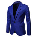 Royal Blue Blazer Men Casual Suit Solid Colour Mens Blazers Jacket Coat XXXL Size Single Button B10. 