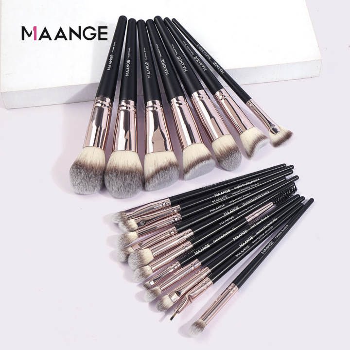 MAANGE 18 Pcs Makeup Brushes Set - Black