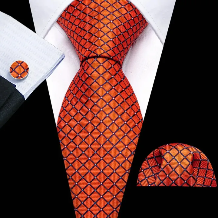 Fashion%20Orange%20Yellow%20Men%20Tie%20Luxury%20Silk%20Plaid%20High%20Quality%20Pocket%20Square%20Cufflinks%20Sets%20Groom%20Wedding%20Gifts%20Barry.Wang%206484%20-%20Image%203