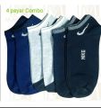 Socks for Men's Comfortable Cotton , 4 Pairs Combo and Type - Ankle Socks. 