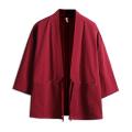 Style Harajuku Jacket Three-Quarter Sleeve Men's Tang Suit Hanfu Japanese Style Japanese Style Cardigan Robe Kimono Linen Summer. 