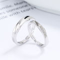 925 sterling silver couple rings for men and women a pair of simple ins style opening adjustable couple rings for Valentine's Day gifts.