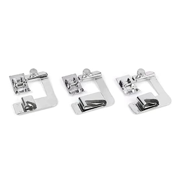 Wide Hemming Foot Sewing Machine Presser Foot 3 Size 1/2 Inch,3/4 Inch,1 Inch for Singer and Other Low Handle Sewing Machines