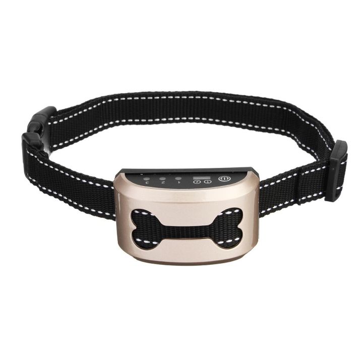 Training Collar Bark Control Collar Anti Barking for s Ultrasonic USB Rechargeable Vibration Collar Auto Anti Bark Device Gold