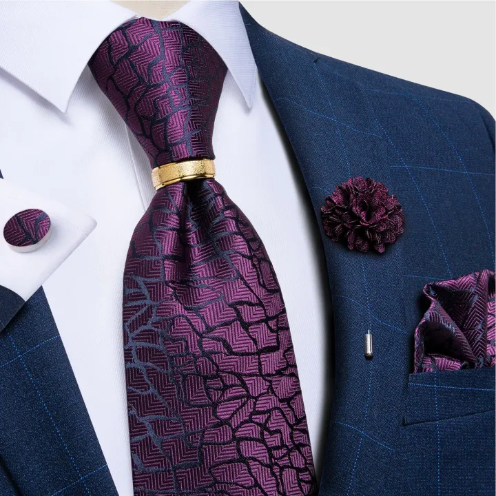 New%20Designer%20Men's%20Ties%20Luxury%208cm%20Wedding%20Ties%20For%20Silk%20Jacquard%20Woven%20Men%20Necktie%20Ring%20Brooch%20Cufflinks%20Hanky%20Set%20DiBanGu%20-%20Image%205