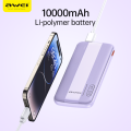 Awei P20K 2.4A Fast Charging Slim Looking 10000mAh PowerBank With Dual Output - Black.