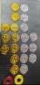 Champion & Runner-Up Football Medal Combo (20 PCS) – 10 Gold + 10 Silver + 2 Ribbon Rolls. 
