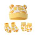 GC 3 Pieces Newborn Baby Warm Cap Gloves Shoes Set Infant Cartoon Cotton Beanies Hat Mittens Set. 