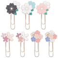 7Pcs Cherry Blossom Paper Clips, Cute Colorful Sakura Paperclip Planner Accessories for Office Supplies Students Marking.