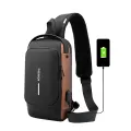 Men'S Anti-Theft Crossbody Multifunction Patent Leather Chest Bag Men Waterproof Men Crossbody Bag Male Usb Charging Chest Bag Pack - Cross Body Bag.