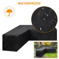 Multi Size Black Outdoor Garden Furniture Corner Sofa Cover Waterproof Black Furniture Dustproof Outdoor Table Cover.