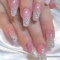 24pcs removeable false nails with glue Gradient Shinny brown coffin glitter Ballet press on nails long full cover nails tip. 
